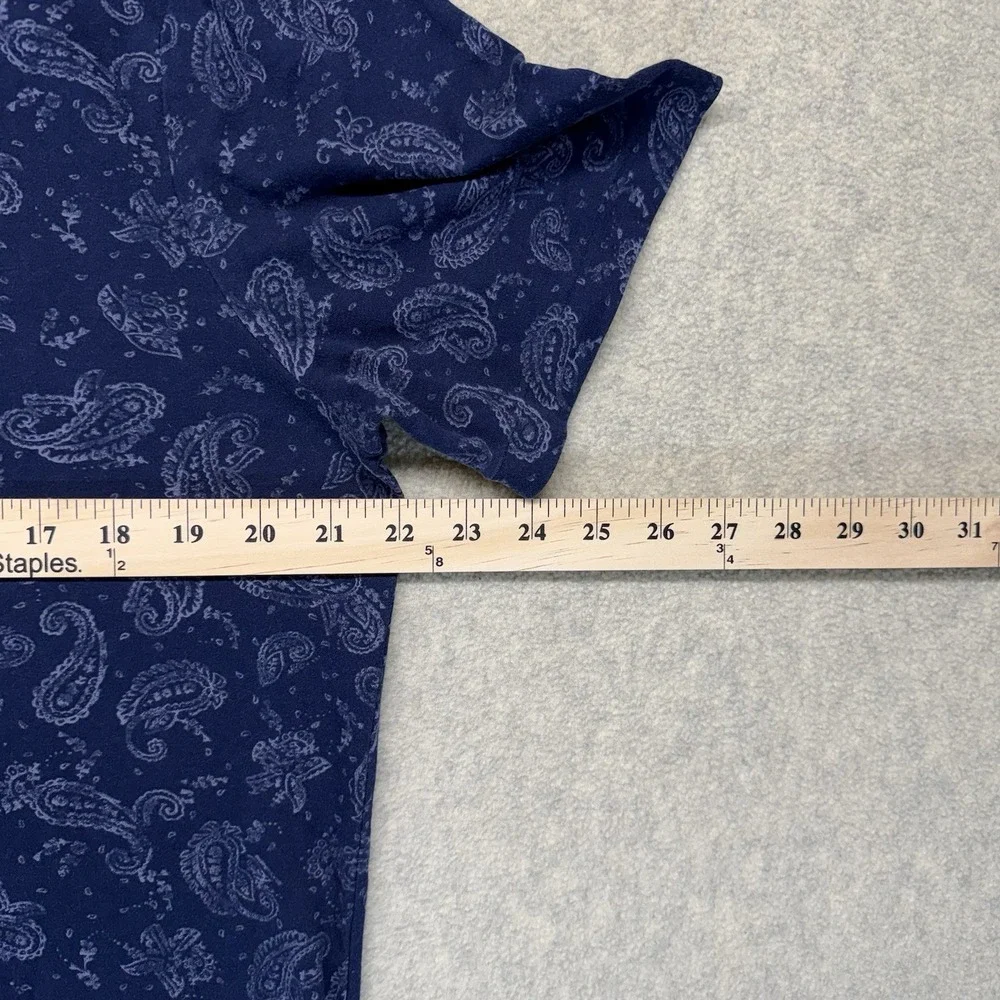 Polo Ralph Lauren Polo Shirt Mens Medium Navy Paisley Print Short Sleeve